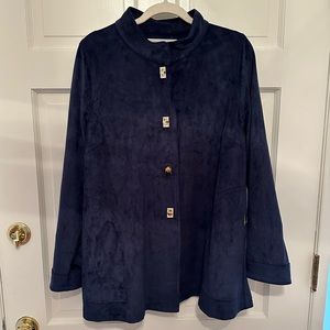 Midnight Blue Gretchen Scott Suede Coat